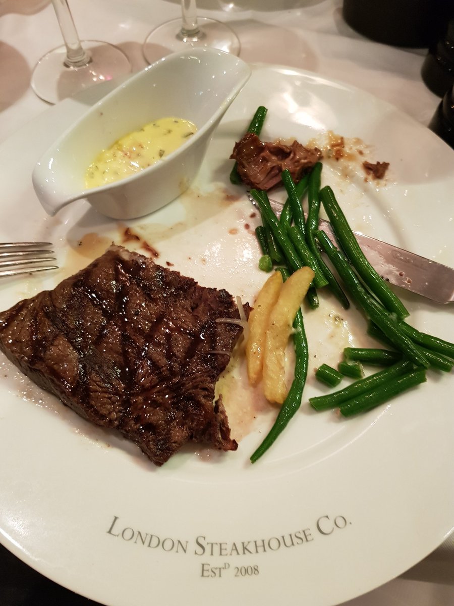 CallenEvans's tweet photo. Thank you @LdnSteakhouseCo for quite possibly the greatest steak I have ever tasted.  Loved the 80s soundtrack to my meal and the unrushed friendly, but professional service, great birthday meal. https://t.co/ihDE58Ddvb