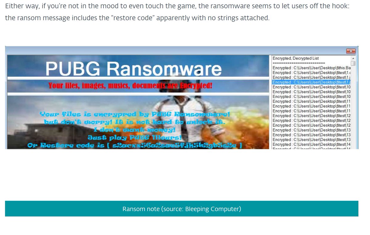 Bilisimciniz's tweet photo. #PUBG #Ransomware https://t.co/qhayWGZq0h https://t.co/TGGQSJjq2f