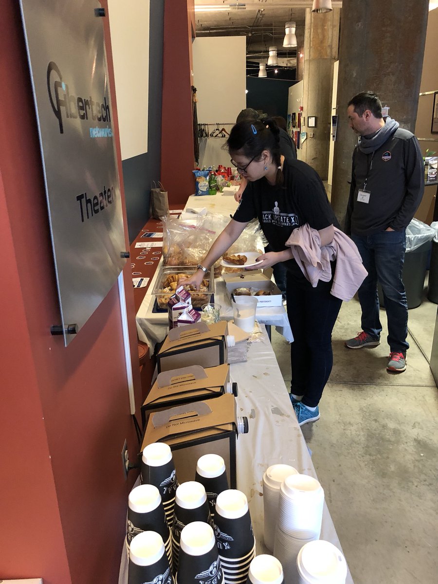 hackupstate's tweet photo. Breakfast and coffee are served at #HackUpstateXI! Thanks to @tompkinstrust for providing! 🙏 https://t.co/IN92koJLJj