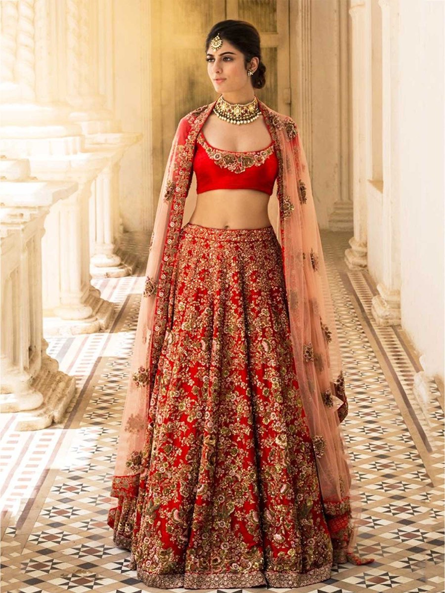 red indian bridal wear