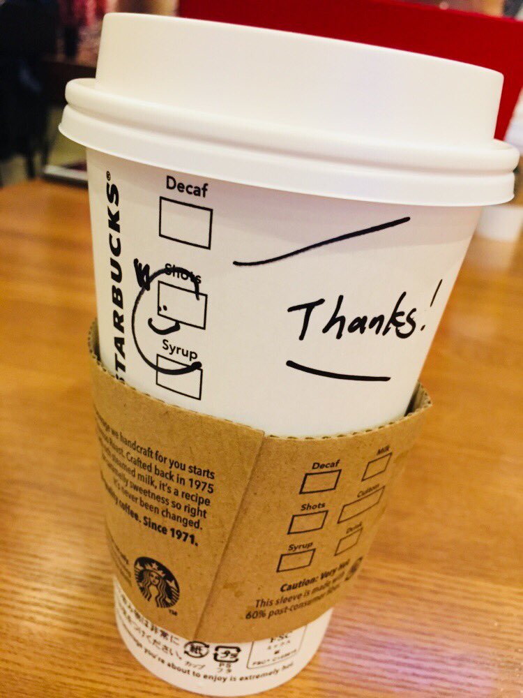 mi56941476's tweet photo. 本日2回目のスタバ
店員さんがメッセージ隠れないようにスリーブつけてくれた❤️ https://t.co/VN7Jdt5nqY