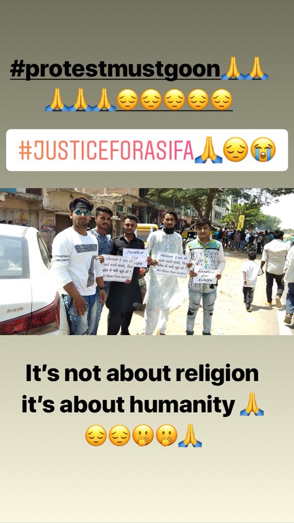 amankankroliya's tweet photo. #JusticeforAsifa #protestmustgoon
It’s not about religion it’s about humanity 🙏🤭🙏🤭🙏🤭
Protest for child 🧒 https://t.co/3OYNAqr0sm