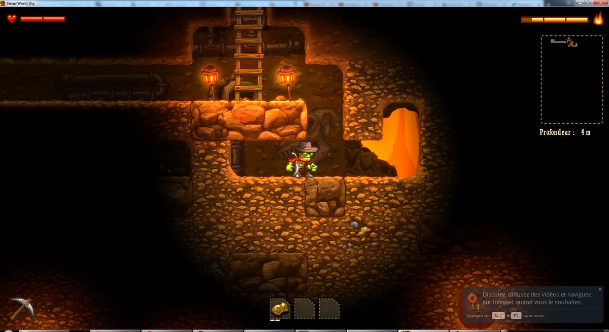 ElindosPhar's tweet photo. Steam actuel : Steamworld Dig! Exploration et western, avec un monde aléatoire très original aussi, peuplé de robots. C'est le Gold Rush ! #roguelike #steampunk https://t.co/RCmGZRapmF