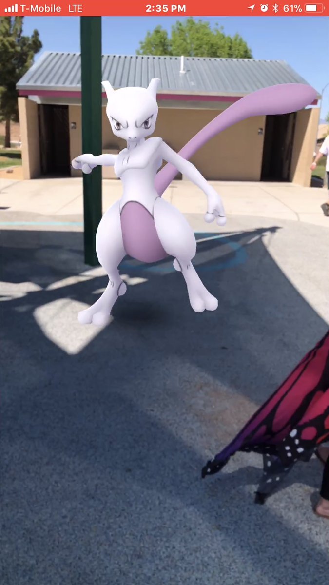 butterfly_daddy's tweet image. It was fun and I played with the #ARPlusmode too. There is a fine line between learning to use it for the catch and just pissing #Mewtwo off.