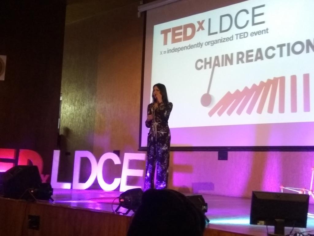deeppatelj's tweet photo. The beautiful @nitasha_biswas, Winner of Miss Transqueen  India 2017 talks about the Journey as a transgender and how India is lacking behind on #GenderIssues

#MenTalk #WeSeeEqual
#Ahmedabad #TedX  #ChainReaction #TEDxLDCE https://t.co/j4nCaPczle