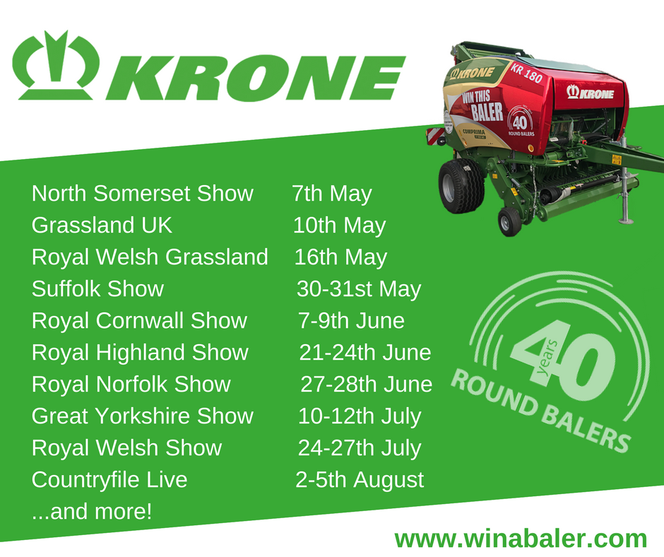 Come and see the Comprima baler up close and buy your raffle at a show, visit winabaler.com for more info