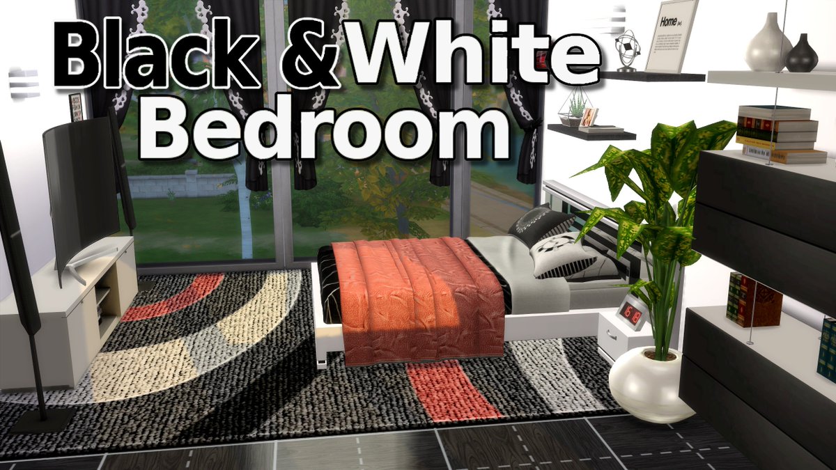 design_meli's tweet photo. Check out my #blackandwhite #Bedroom 😀😀 

https://t.co/MO0o0fHdaa 

#black #white #sims4 #thesims4 #ts4 
#thesims #RoomBuild #Room #Build #CC 
#builds #sims #MeliDesign #decor #loft 
#ideas #modern #design #decorations https://t.co/wlP8aF5xxT