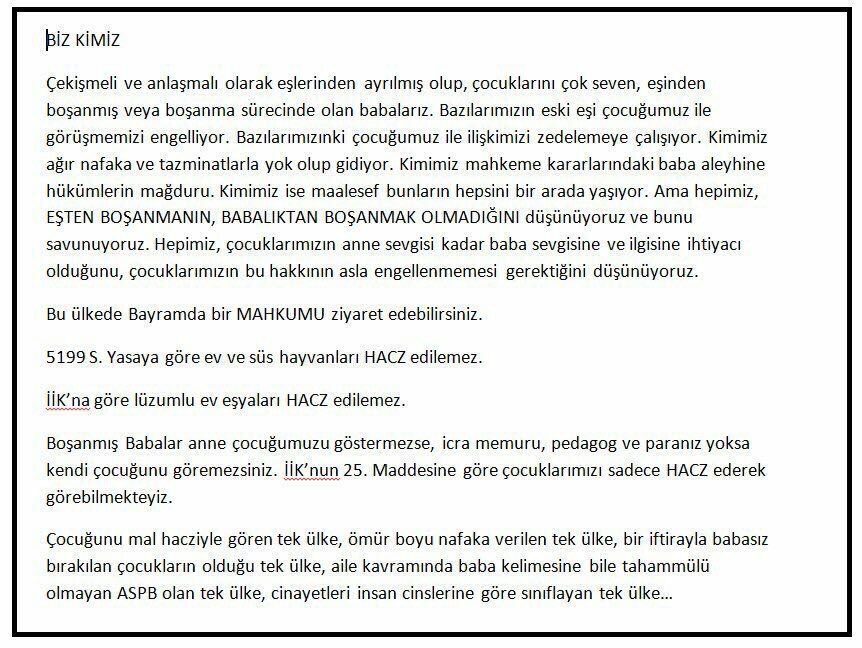 #TekTaraflıVelayetÇocukİstismarıdır #ÇareAdilOrtakVelayet #EYSçocukİstismarıdır #ÇocukİcrasıÇocukİstismarıdır #ÇocuklaEbeveyninKişiselDiyalogunuEngellemekÇocukİstismarıdır #OrtakVelayetVerilmemesiÇocukİstismarıdır #VelayetinOrtakOlmamasıÇocukİstismarıdır