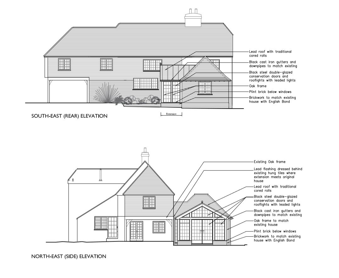 MiriamLayton's tweet photo. Last week we received planning approval for this extension to a Grade II listed building near Faversham, it has an oak frame, steel windows and a lead roof. I've already started drawing up the details and think it's going to be a great addition to the property. https://t.co/JG7GHcciNu