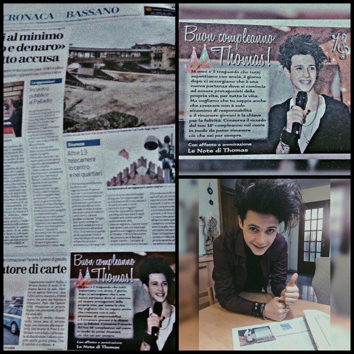 ArtemideTh's tweet photo. Quanta emozione abbiamo provato nel realizzare questa idea è vedere la tua felicità ci fa commuovere @ThomasOfficial #lenotedithomas @LeNotediThomas #thomas18 #bassanodelgrappa #veneto @GiornaleVicenza #ilgiornaledivicenza https://t.co/WxKb3vt2Tt