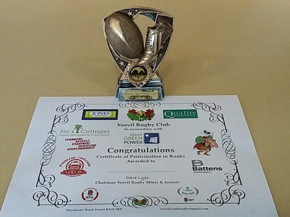 davidge_mark's tweet photo. @RugbyYeovil_Y Don't forget to vote for Yeovil Festival spirit of rugby award for each age groups U7-U12 that demonstrate Rugby's  core values @OMWKidsFirst @IvelRFC and don't forget everyone gets a certificate! Enjoy https://t.co/FLAYCAcrLT