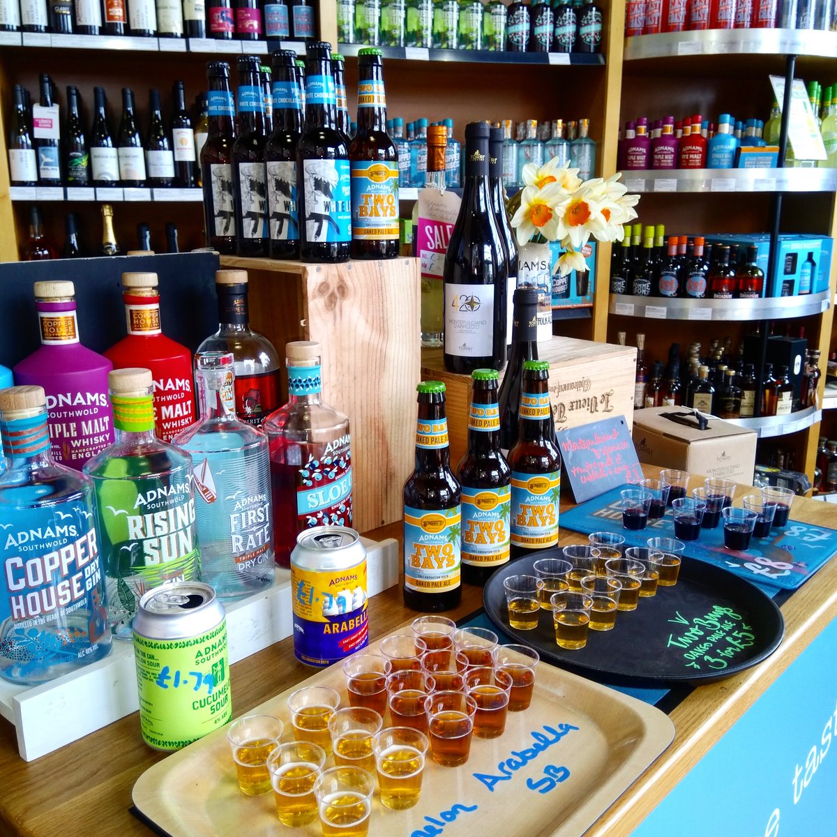 Pop along to #adnamsholkhamstore today to sample some of our delicious beer and wine. We are open today until 5pm 🍺🍷#norfolk #northnorfolk #holkhamvillage #ontastetoday #beer #wine