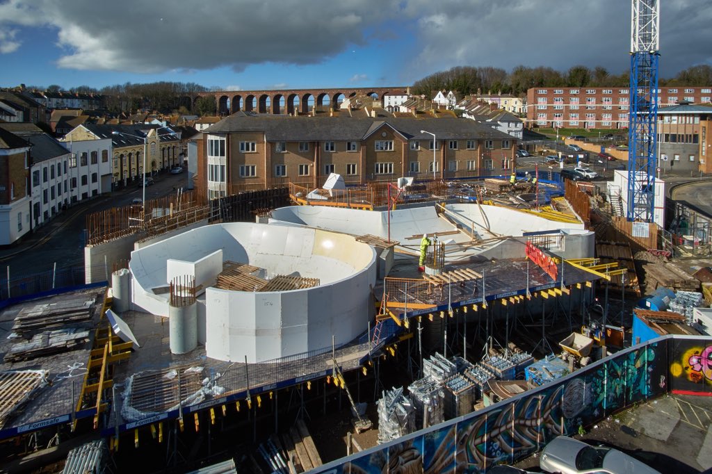 gogowhippet's tweet photo. Busy week ahead, capturing time lapse footage of the progress at the Urban Sports Park. The concrete bowls look amazing! #Folkestone.#construction #kent @GuyHollawayArch @BandM_QS @RDHCT @CQ_folkestone https://t.co/ugoH6F7rA4