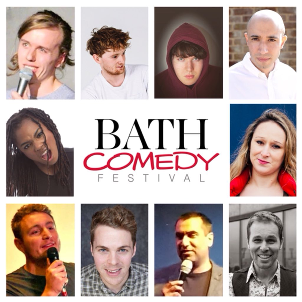 BathComedyFest's tweet photo. Our ten finalists in tonight’s #BathNewAct Competition for the @LoveHoney Newcomer Award are @andywattscomedy @ThatLewFitz @calumofstewart @_Aj_Roberts @ThanyiaMoore @viviennekay @PeteLathamComic @CCarzana 
@realMoHaroon and 
Klaus White!  

https://t.co/Rc5cJsK7b1 https://t.co/8CvHbaf8LE