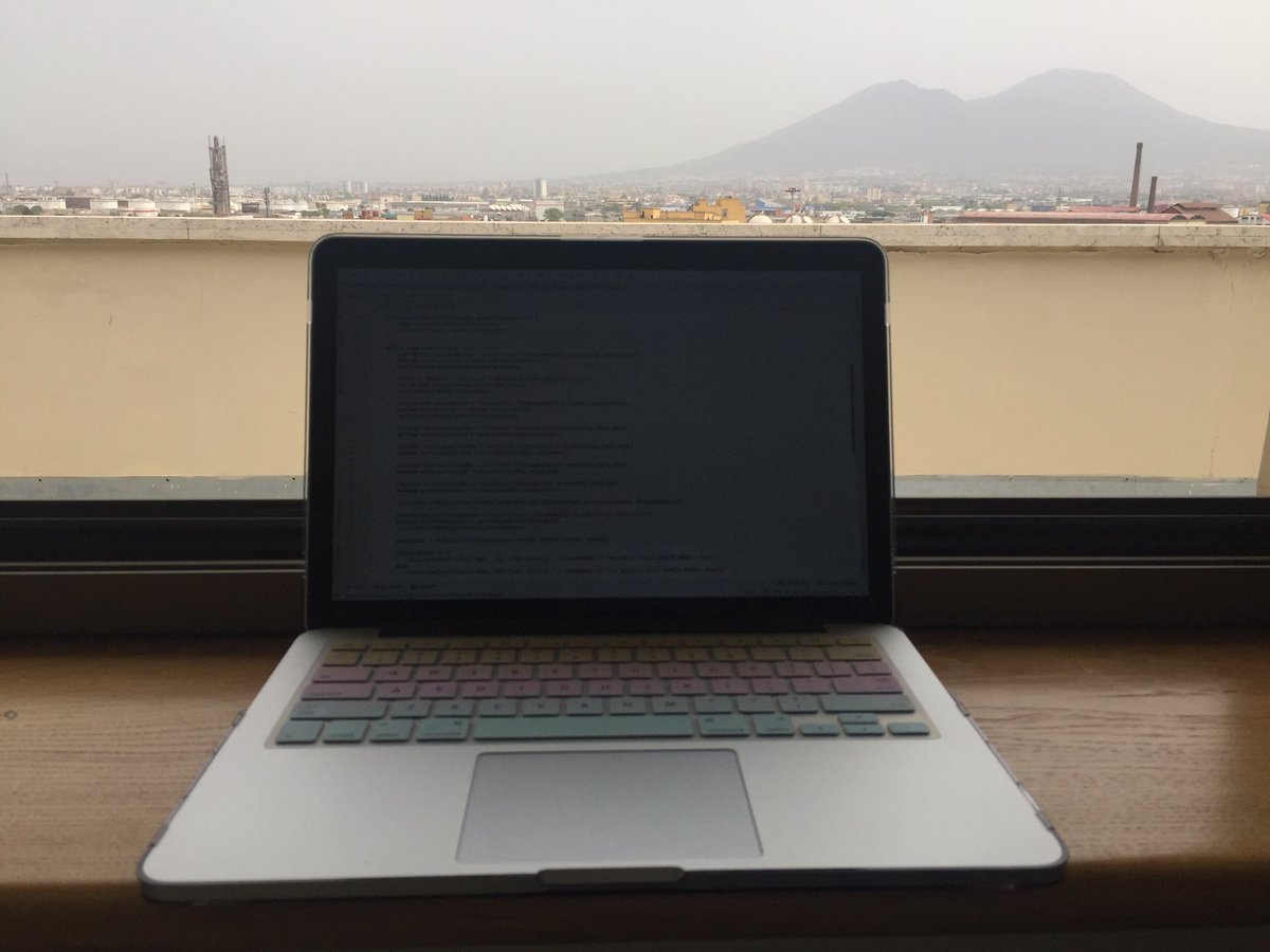 v0q1n8's tweet image. The Coding session continues ! In the background you can see the Vesuvius in Naples! #GoogleUdacityScholars #AndroidHackathon #ABND