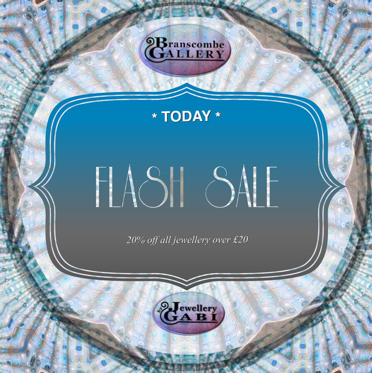 BranscombeGall's tweet photo. #flashsale on instore today 20% off all jewellery over £20. Complimentary hot beverage whilst you browse, easy free parking...#branscombe #sale #shoppinginbranscombe #jewellerysale #jewellerysales #savetoday #branscombeairfield  #branscombecampsite #devon #shopdevon https://t.co/4QqP88MzzV
