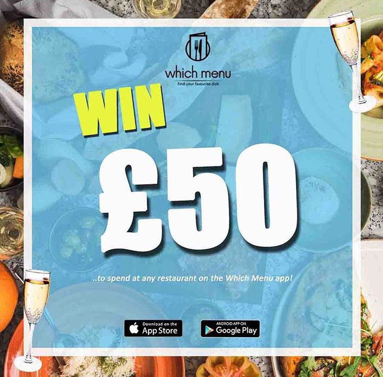 Whichmenu's tweet photo. 💷WIN £50💷 EAT FOR FREE! 5 DAYS LEFT, DONT MISS OUT!For a chance to win head over to the Which Menu Instagram. 👀 https://t.co/l3FkZoYNWu
