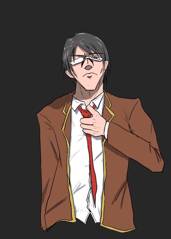 ササっと描いたメガネ君です。不埒な輩は許さん的なお方。

#イラスト
#落書き 