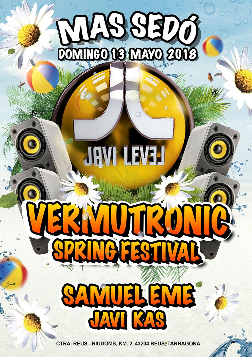 JAVILEVEL's tweet photo. YA ESTA AQUI EL FESTIVAL LEVEL DE ESTA PRIMAVERA 💮🏵️💦😎
EL DOMINGO 13 DE MAYO DESDE LAS 11 DE LA MAÑANA HASTA LAS 7 DE LA TARDE REGRESA EL MEJOR VERMUT ELECTRONICO QUE EXISTE ACTUALMENTE EN LA PROVINCIA DE TARRAGONA

MAS INFO. EN EL EVENTO DE FACEBOOK: https://t.co/6Xc5F5k6nm https://t.co/kRAROC9h3J