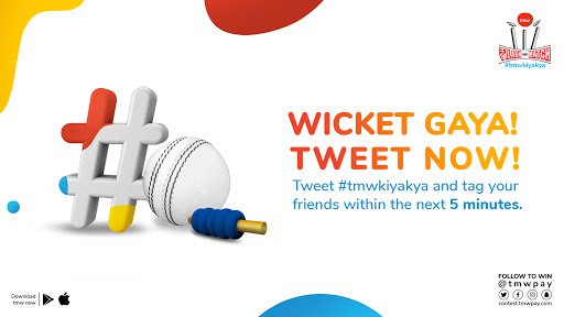 😱 Here goes the 4th wicket of the innings! You now just have 5 minutes to tweet #tmwkiyakya and tag your mates.

#T20 #ContestAlert #WicketGaya