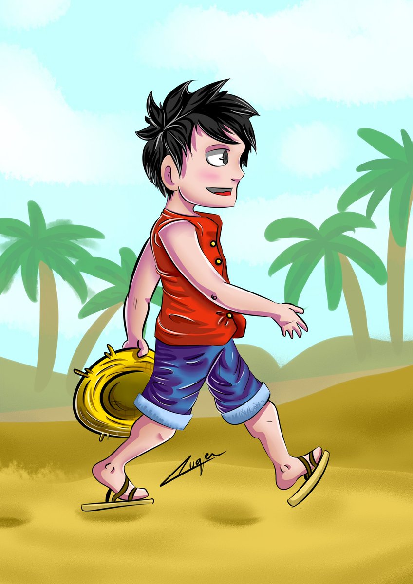 MaxiiAug's tweet photo. Un petit Luffy comme ça 🌞👊 

RT &amp; Follow 

Un avis @lesdessinsdeFa ? https://t.co/h6RA6BpyvV