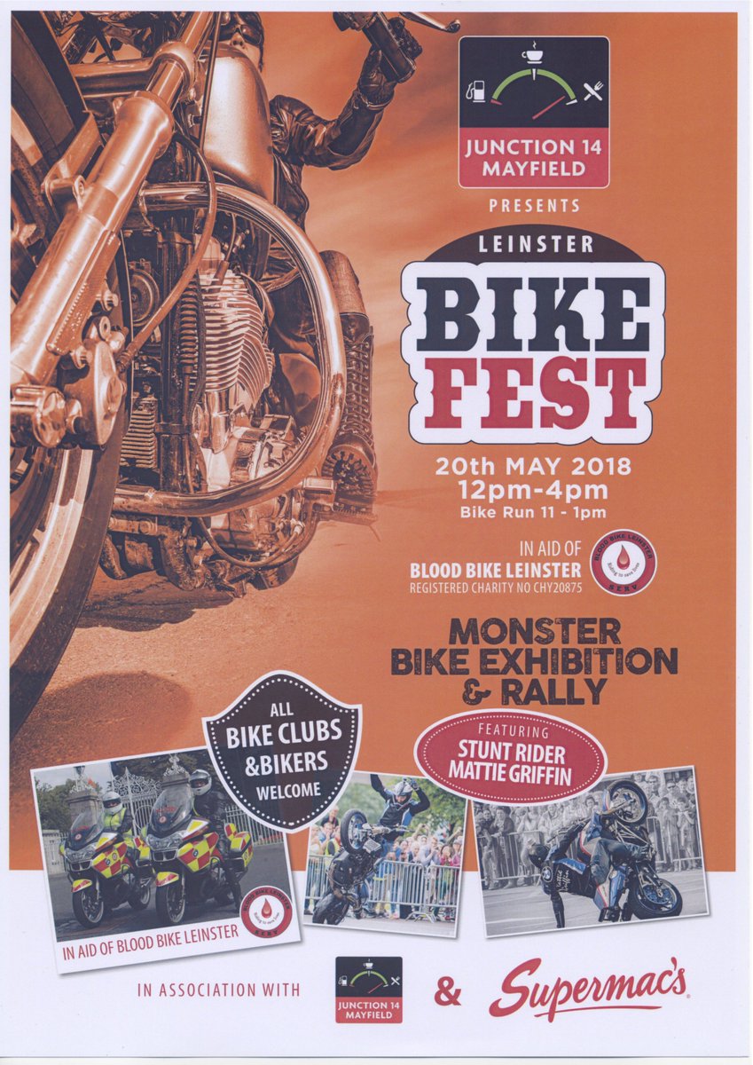 BloodBikesIre's tweet photo. Charity Ride Out in aid of Blood Bike Leinster, sign on at 9am to 11am ride out, €20 per rider &amp; €10 per pillion all participants will get a goodie bag with food voucher and will be entered into a free draw for motorcycle accessories. https://t.co/f5C16PmN5y