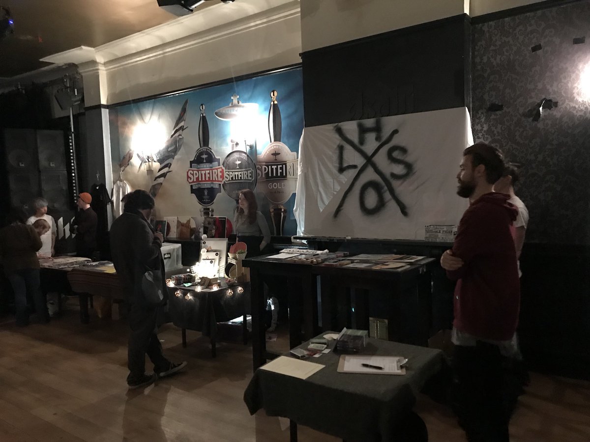 rose_coloured's tweet photo. Hanging out at the @LetsStopDIY label market. Can’t wait to hear @HoraDouse and @BadIdeaDude for the 1st of two gigs today. https://t.co/K8mEaxWkIJ