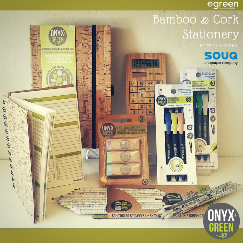 egreenAE's tweet photo. Get a complete set of biodegradable stationery and notebooks from #egreenAE. From recycled newspaper pencils to cork covered #journals, everything is available on the EGreen @souq store
@OnyxandGreen #sustainablelifestyle #dubai #uae https://t.co/8W95DwfDEr