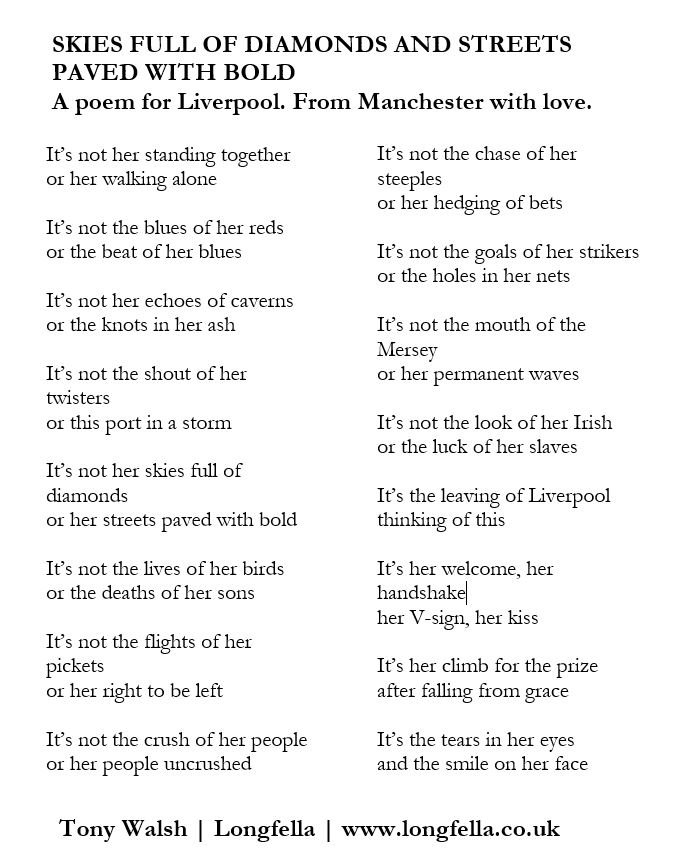 LongfellaPoet's tweet photo. A poem for #Liverpool on this, the 29th anniverary of Hillsborough. From #Manchester with love.

#ChooseLove #YNWA #WeStandTogether https://t.co/X4wRtvdRUa