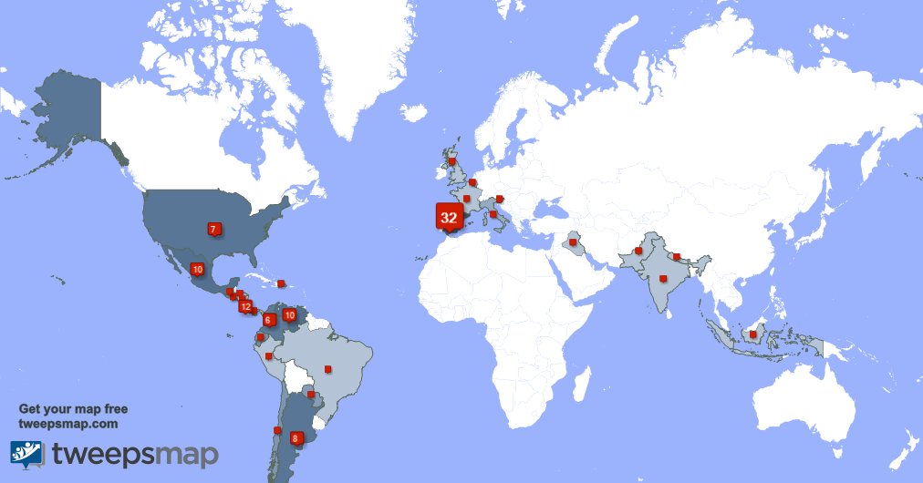 Tengo 2 nuevos seguidores, desde España durante la última semana tweepsmap.com/!SampiCoc