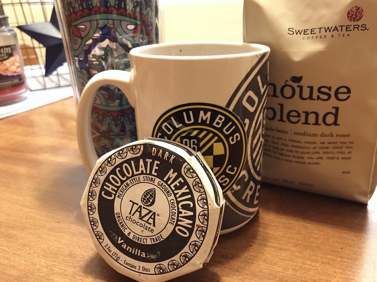 MrsBerry_Ann's tweet photo. This morning’s @Aeropress_UK brew is from Sweetwater Coffee and Tea, WITH chopped up bits of @TazaChocolate ☕️! Highly recommended mix for your morning home brew. #coffee #darkchocolate #savethecrew #michiganadventures #morningcomplete #lazysunday https://t.co/SHaY4r5UU5