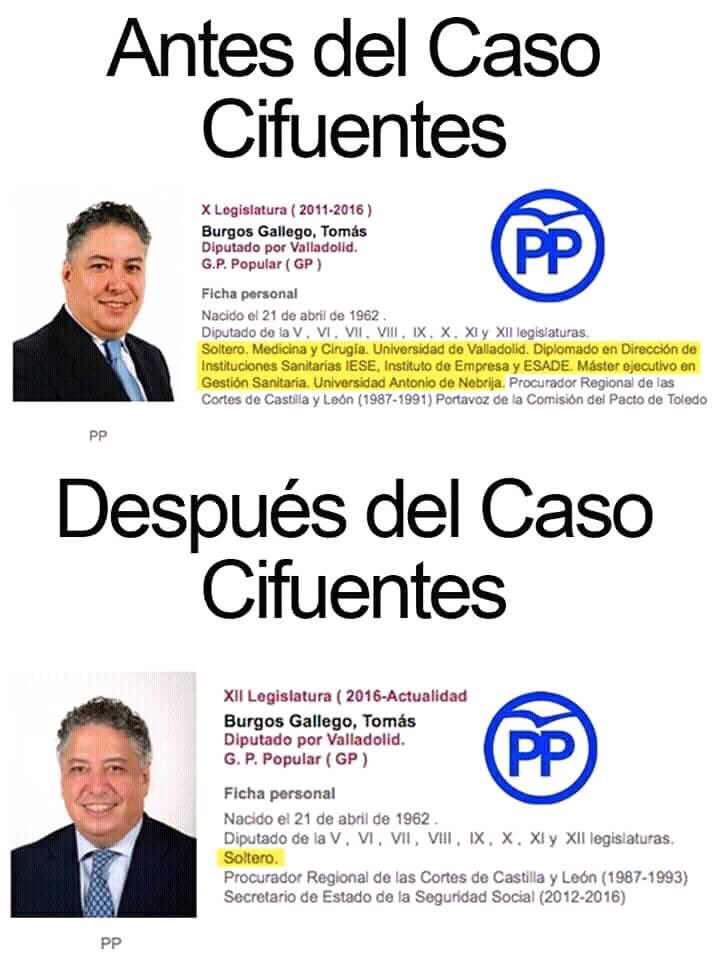 pilar_diz's tweet photo. El currículum de Tomás Burgos antes y después del caso Cifuentes. https://t.co/NiMQsboXkK