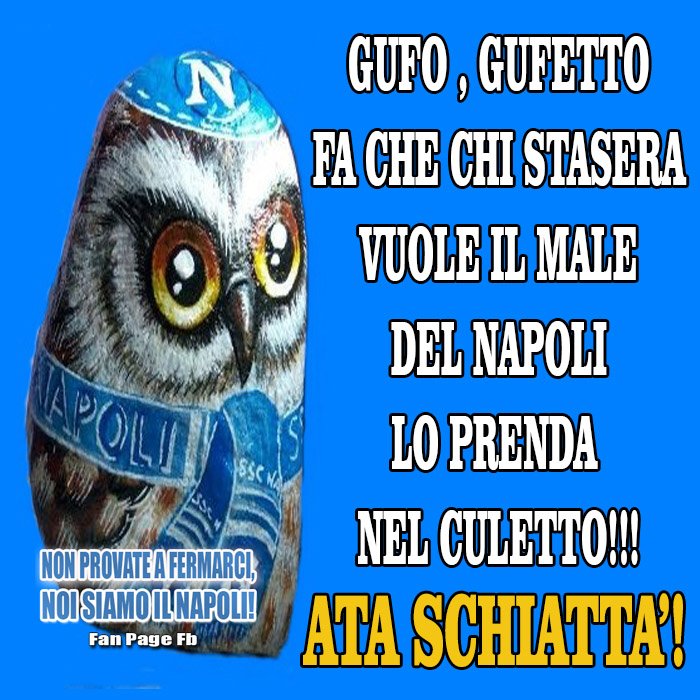 Chi vuole il male del Napoli
ADDA SCHIATTA'!
Sciò Sciò Ciucciuè!
#ForzaNapoliSempre