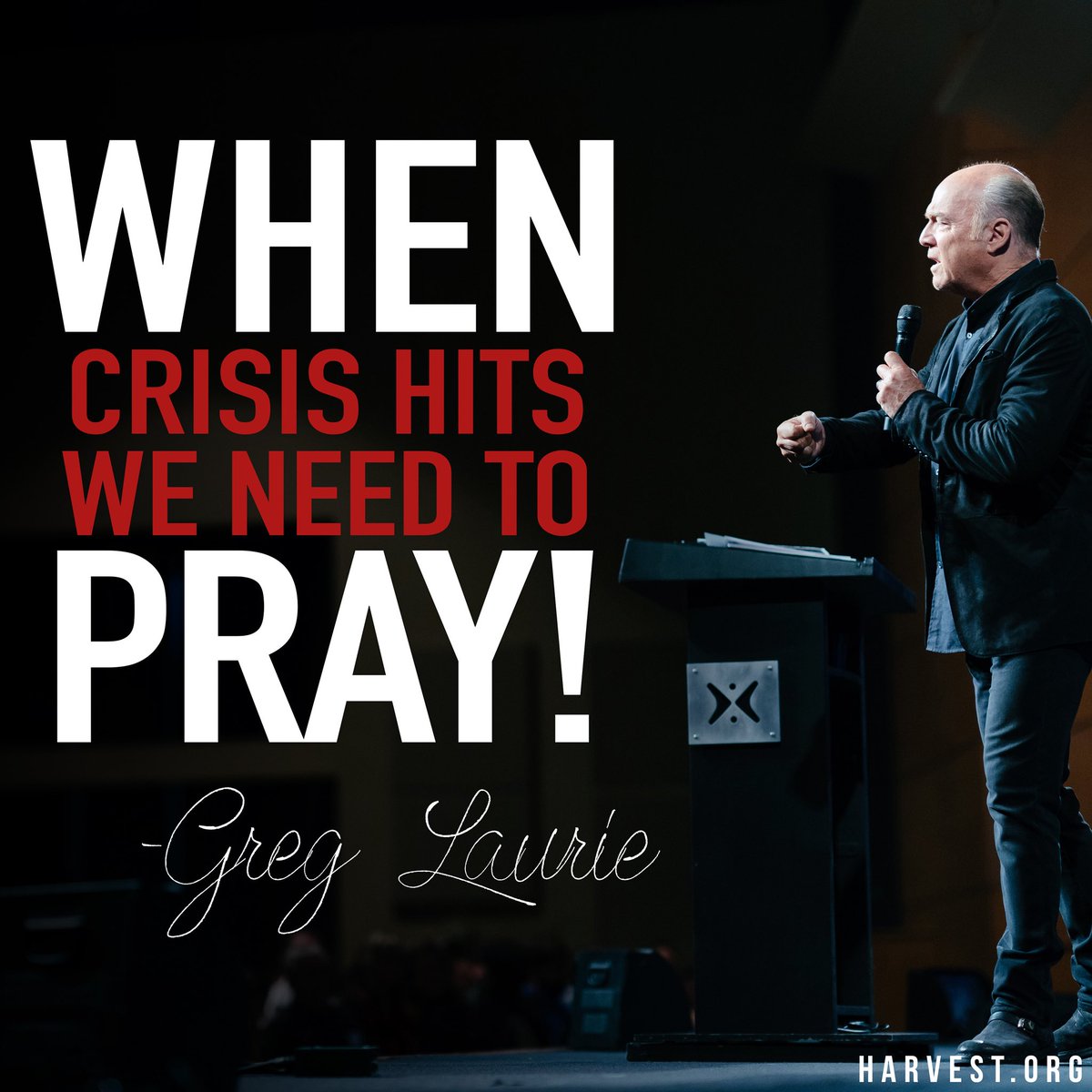 greglaurie's tweet photo. Are you facing some kind of crisis right now? Then Pray!  That’s what Daniel and his friends did when the King was ready to take their lives. Join me today at @harvestorg ,@HarvestOC for my message, “Dream On!” from our new series on the book of Daniel. https://t.co/wi0y9K3a4t