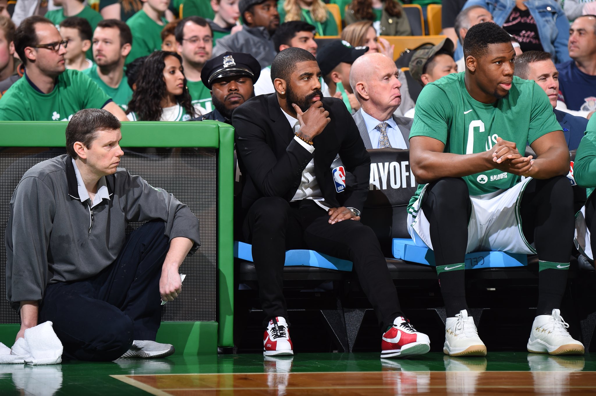 B R Kicks on X Don t trip. KyrieIrving in the Cortez Kenny 2 for Game 1 against Milwaukee https t hyN4Lssxgi X