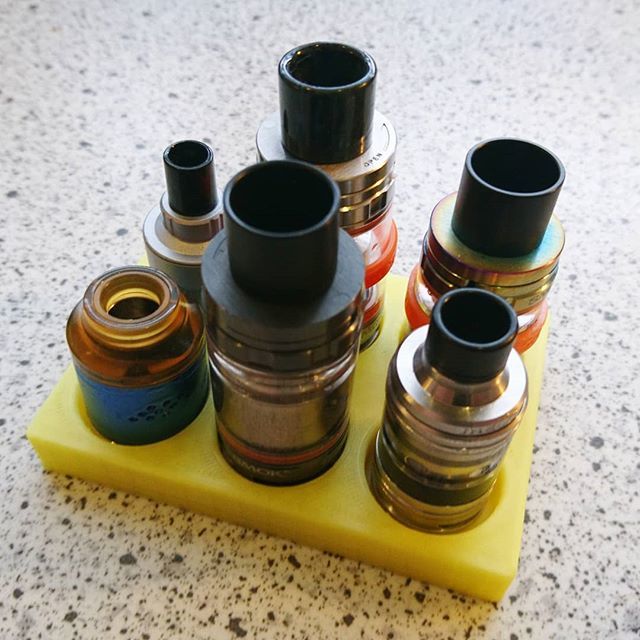 3d printed clearomizer stand #cleromizerstand #cleromizer #vapeon #vape #3dprinting thanks to The_Architect_23 on thingiverse for this 3d model