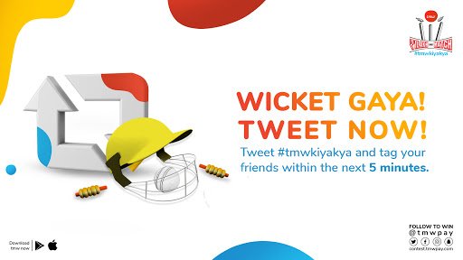😱 Here goes the 5th wicket of the innings! You now just have 5 minutes to tweet #tmwkiyakya and tag your mates.

#T20 #ContestAlert #WicketGaya