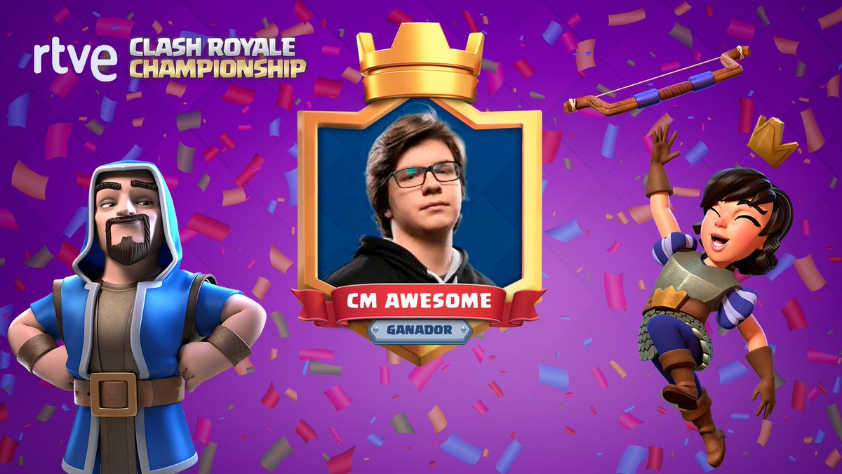 📣 ¡<a href="/AbusivoCm/">CM</a> se proclama campeón de #RTVEClashRoyaleChampionship! 
¡¡Enhorabuena!! 

¡GG a todos los finalistas!

➡️rtve.es/n/1714920
#RTVEClashRoyaleFinal