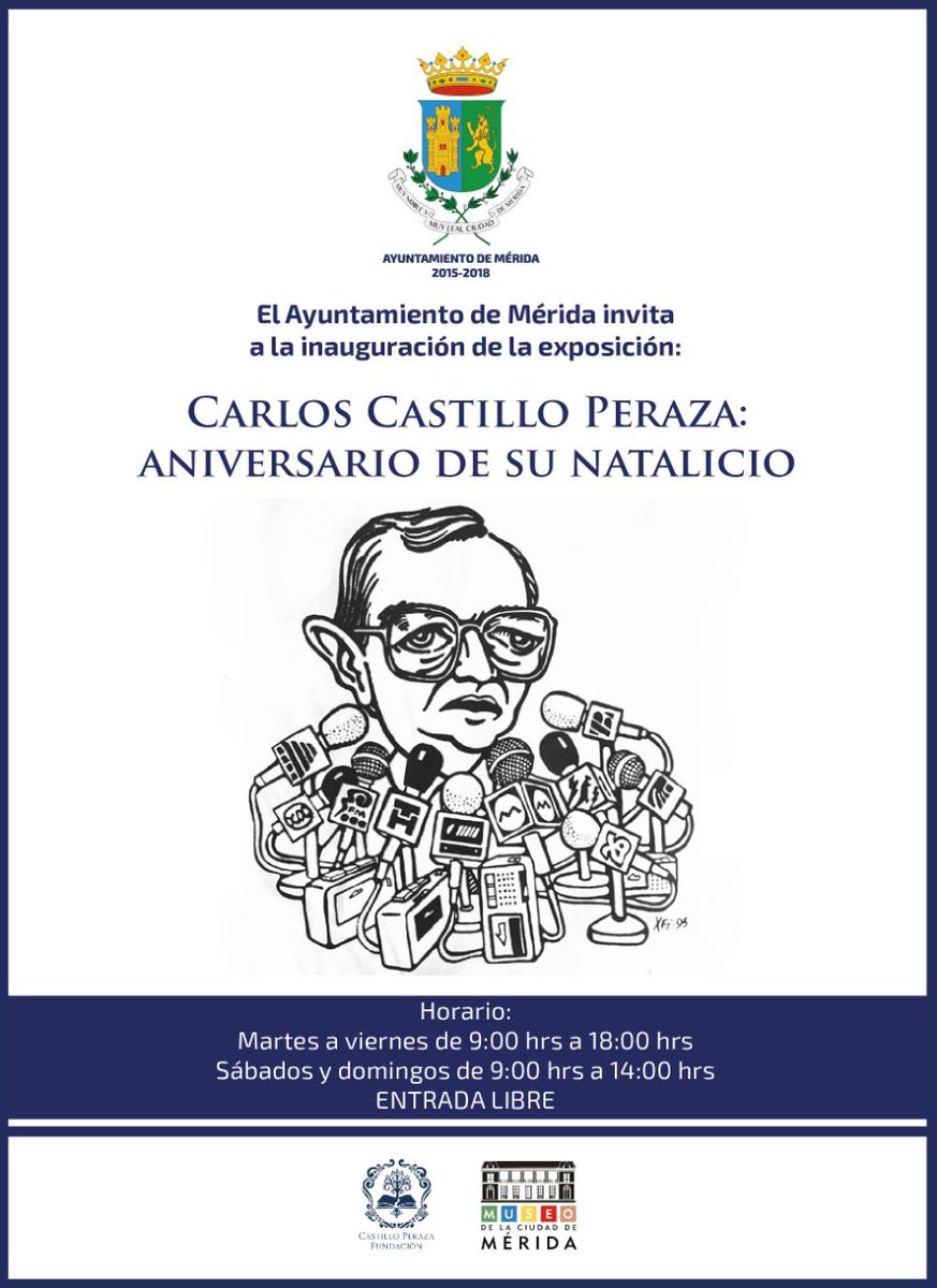 Atenta invitación a visitar la exposición #La pieza del mes" dedicada a Carlos Castillo Peraza en el Museo de la Ciudad de Mérida aquí horarios # 71Aniversario #Natalicio #MeridanoIlustre