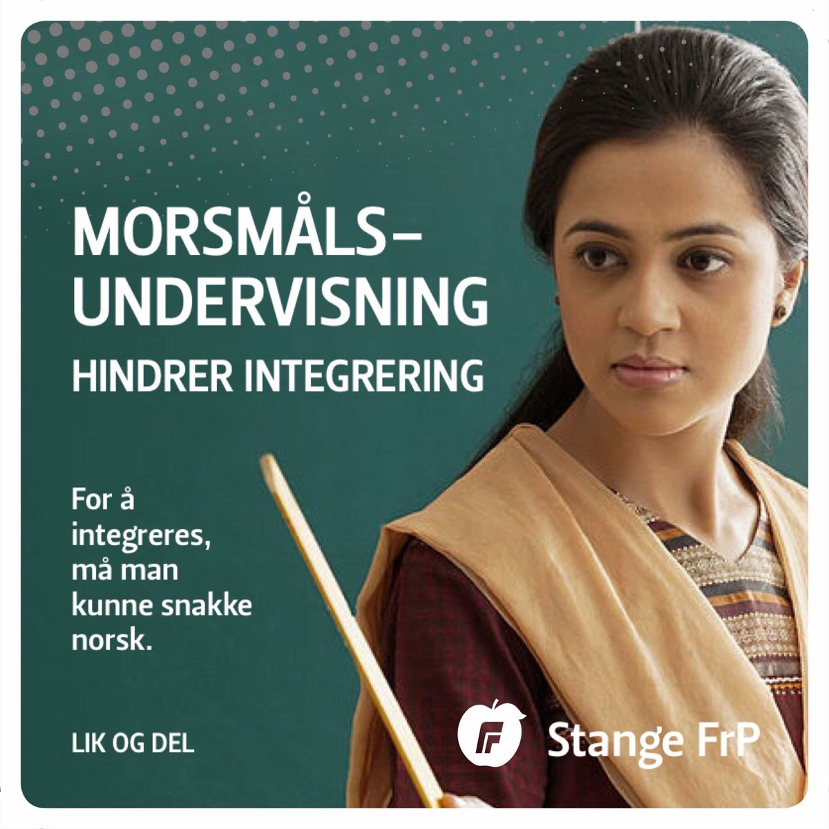 StangeFrP's tweet photo. Stange FrP mener det er feil å bruke skattebetalernes penger på undervisning i et annet språk enn norsk. #StangeFrP #FrP #Stange 

Hva synes du? Lik og del! https://t.co/YDlQ1rrBNH