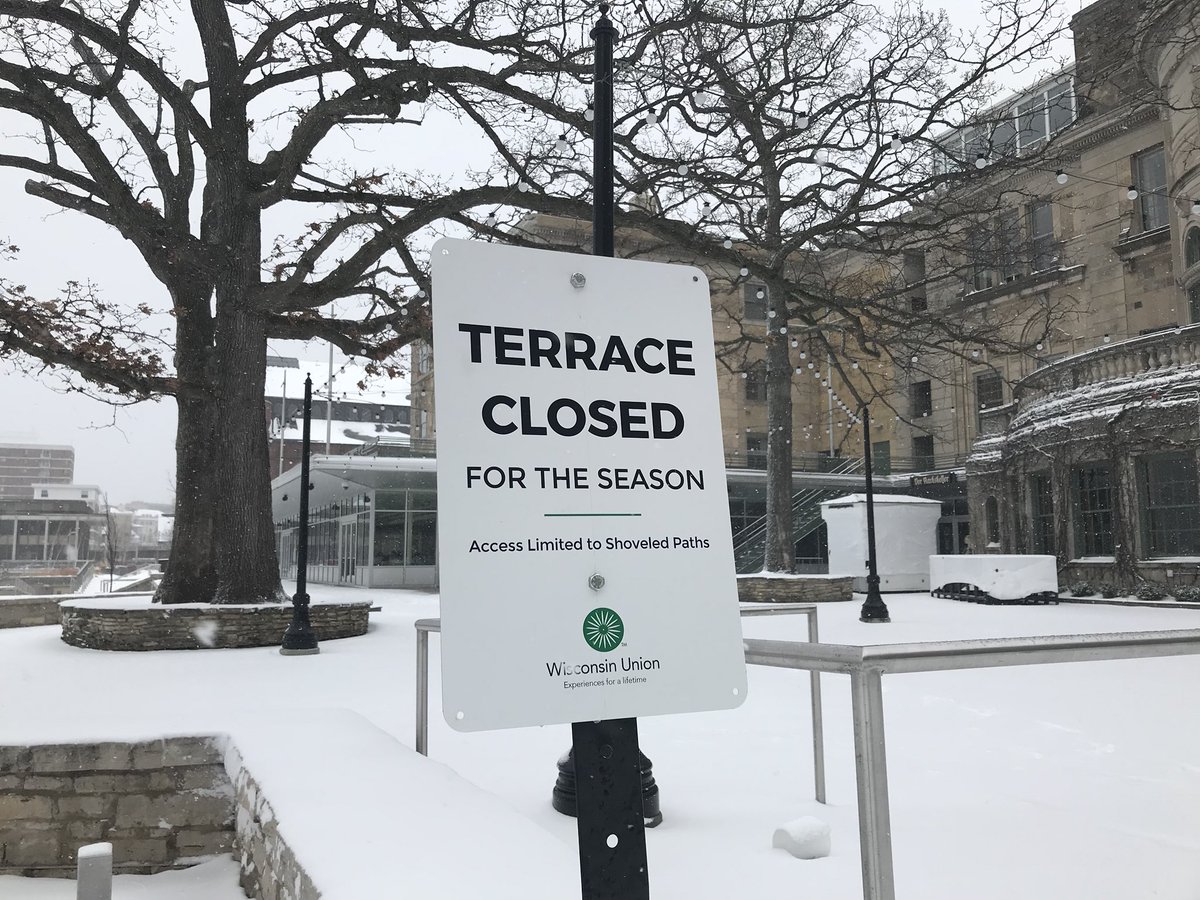 UWMadison's tweet photo. The Terrace... is not opening today. https://t.co/YxpFgHGwCh