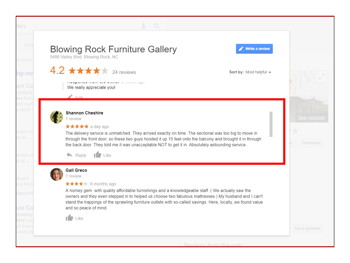 Blowing Rock Furniture Gallery On Twitter The Google Review