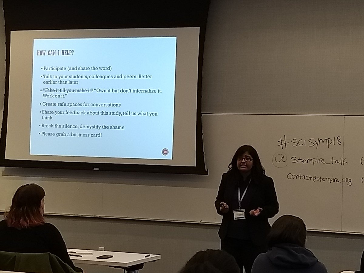 CoachAnitaPhD's tweet photo. Let's own Imposter Phenomenon...and then move on! Devasmita Charkavarty #SciSymp18 @STEMpireTalk #impostersyndrome https://t.co/OmyVrbEIex