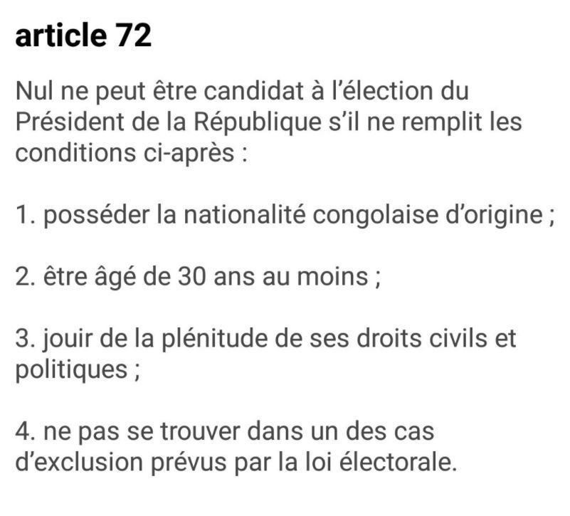 kinshasaweb's tweet photo. 🔁[A (re)lire] 📢🗣 Que dit‼️l'#Article10 #Article72‼️ de la constitution de la #RDC #DRC  ↔
✔#Article10 prescrit que la nationalite congolaise est une et exclusive
✔#Article72 donne les criteres pour etre Candidat a l'election Presidentielle. https://t.co/gOQU1do5Ad