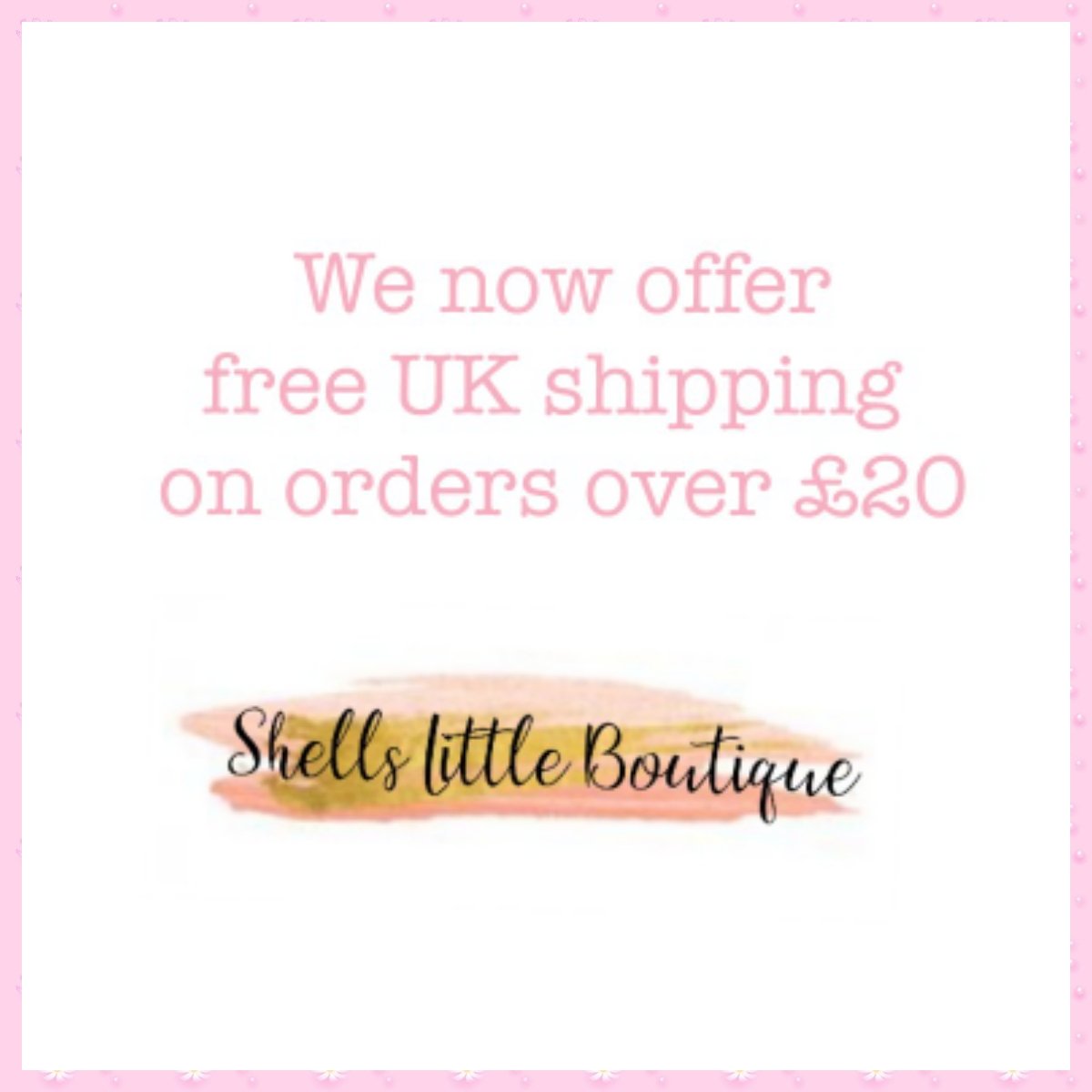 shells_boutique's tweet photo. We know shipping costs can be off putting when shopping online. That's why we are now offering free UK 2nd class postage on all orders over £20 https://t.co/tehrj2pYIQ