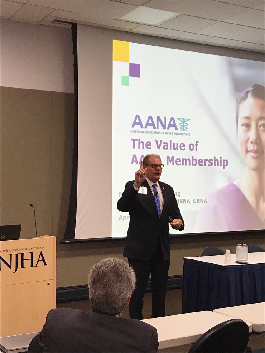 Great day at the <a href="/therealNJANA/">NJANA</a> state conference listening to AANA President Bruce Weiner on the value of AANA membership!!