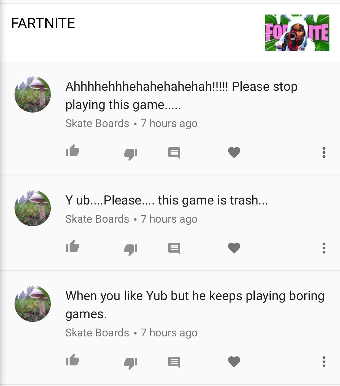 Youtube Comment Section