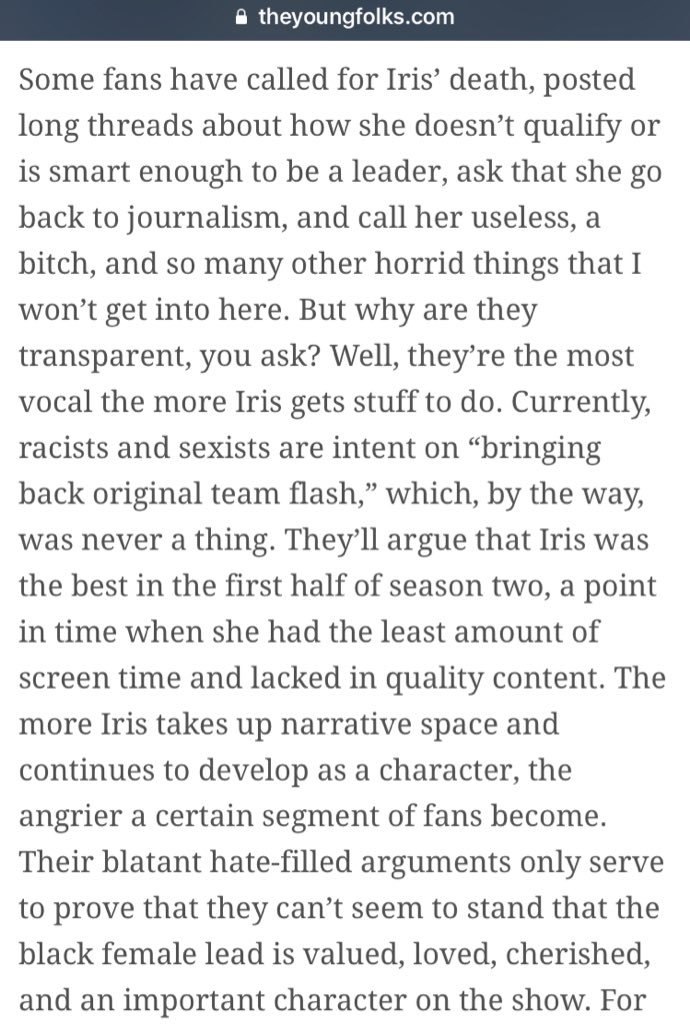 solasregrets's tweet photo. .@FLASHtvwriters @chipeyt @TheJudalina @TheCW @CW_TheFlash It’s absolutely tragic when a racist fan tries to use a reviewers’ words about Ralph and turns them on Iris WestAllen, like she hasn’t read that same critic’s opinion her transparent behavior. https://t.co/RIFI8FLqOe https://t.co/y43h9kkYGy