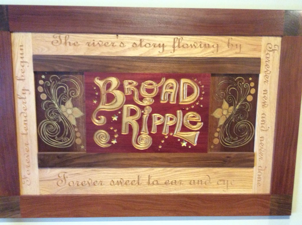 southgrant's tweet photo. Love my custom art piece paying homage to James Whitcomb Riley’s poem “At Broad Ripple” #BroadRipple #BRVA https://t.co/FB5onguK9z