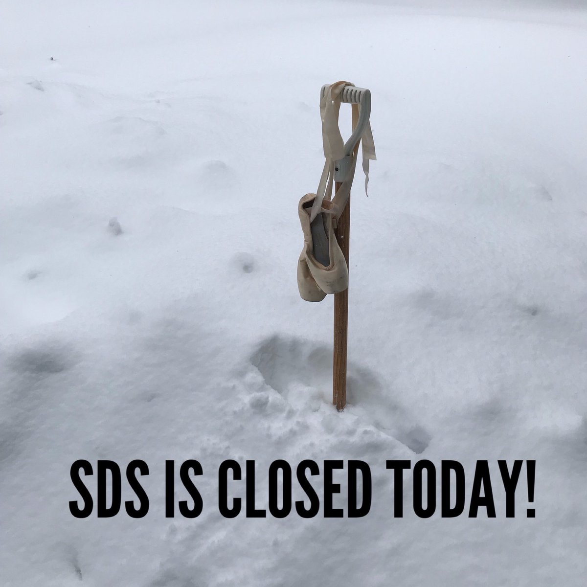 SDS is closed today! Please look for an email with more info about the rescheduling of todays rehearsals.